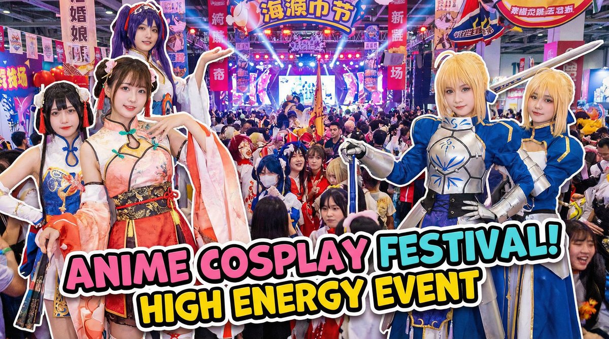 公共场合cosplay动漫视频演示